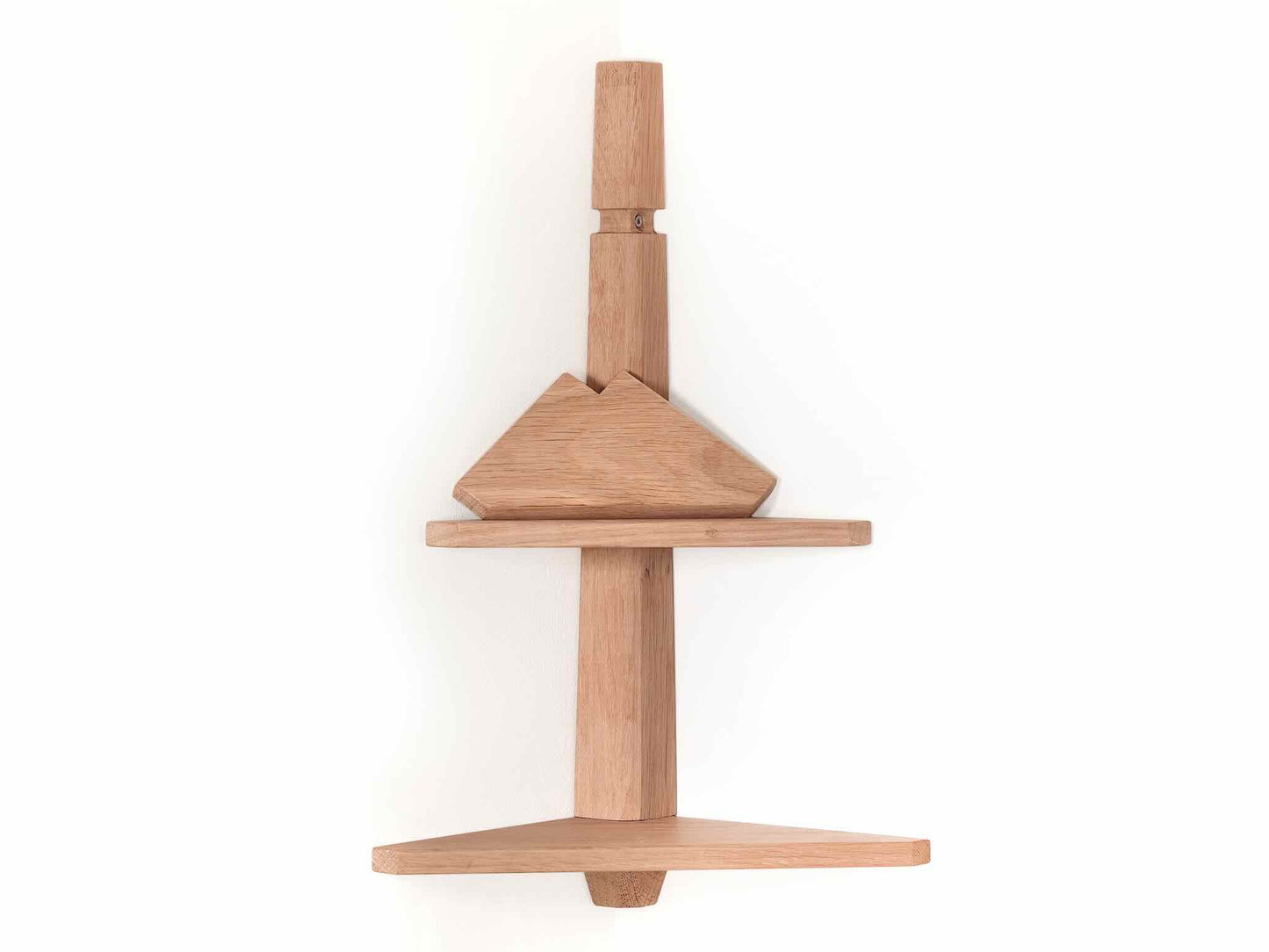 Triangle shelf, untreated oak