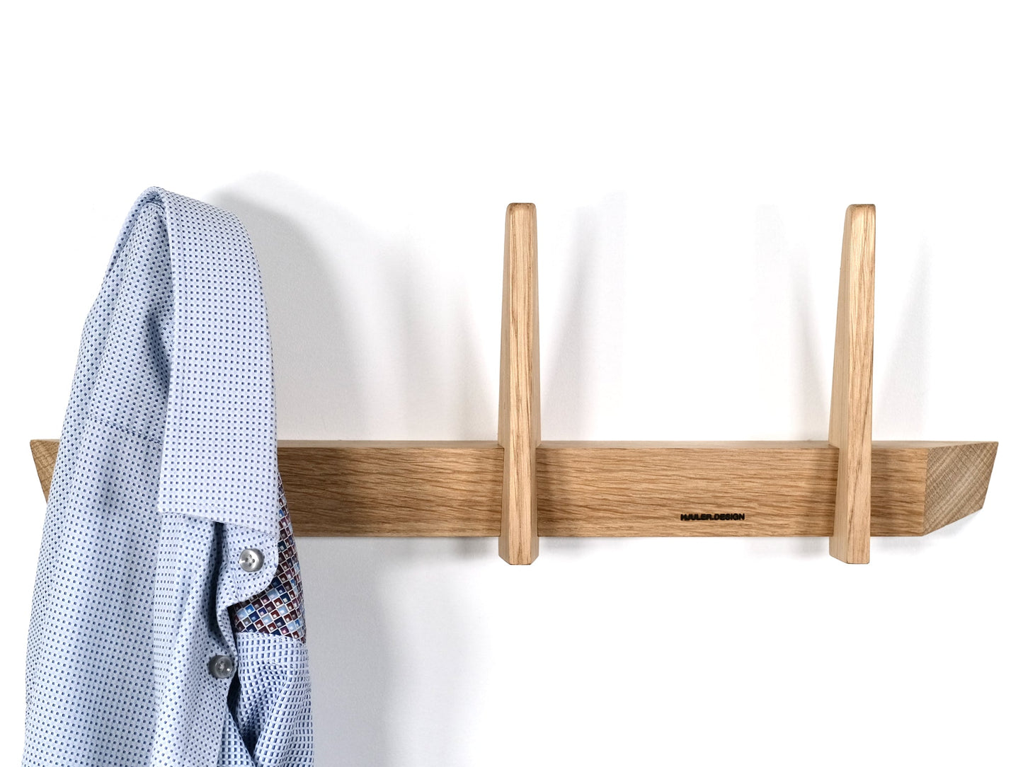 Knagerække knage design moderne enkel bæredygtig træ egetræ nordisk dansk skandinavisk fra HJULER DESIGN 45cm