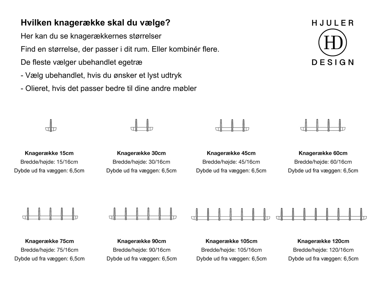 Hvilken knagerække skal jeg vælge? størrelser Hjuler Design