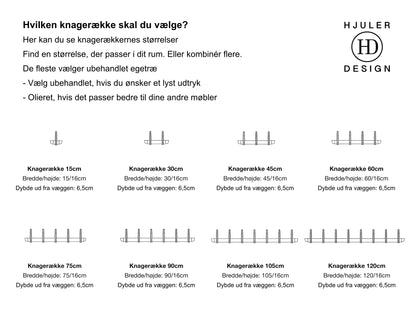 Hvilken knagerække skal jeg vælge? størrelser Hjuler Design
